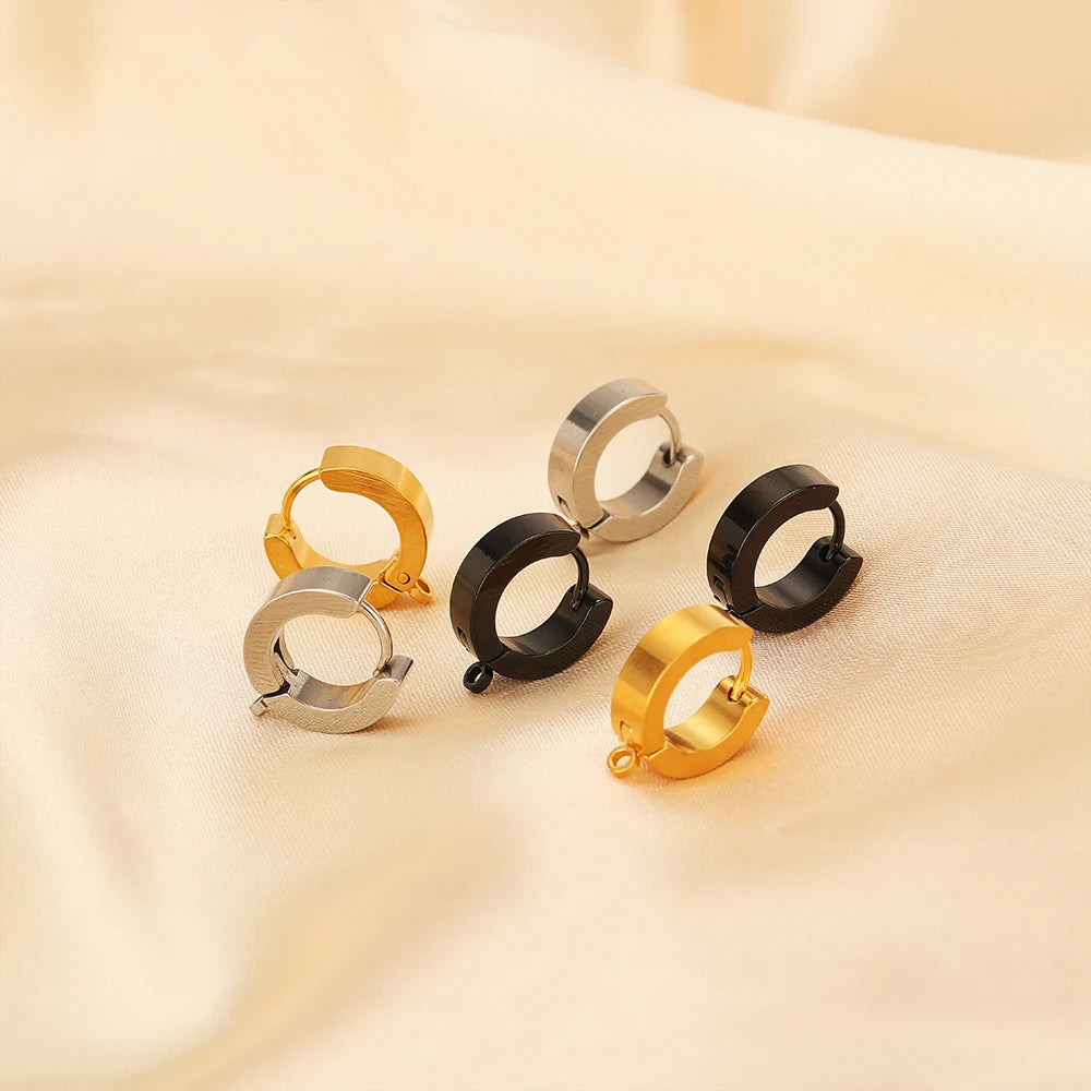 Huggie Hoop Earrings Hooks Clips DIY Jewelry Punk Hiphop Making Supplies Accessories Ear Post Components