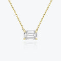 Custom Sparkling Delicate Zirconia Jewellery 18k Gold Plated 925 Sterling Silver  Solitaire Diamond Pendant Necklace