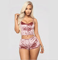 Sleeveless Top and Shorts Two-Piece Soft Smooth Summer Autumn Pajamas Set Women's Sleepwear Nightwear