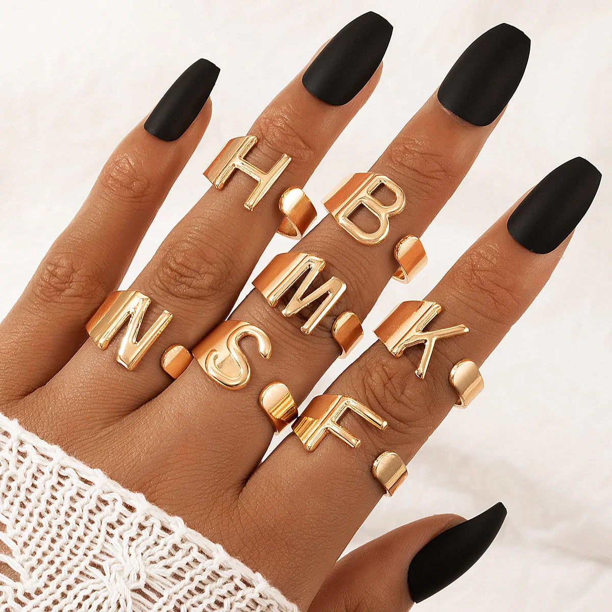 Stocked Wholesale Fashion Cheap Good Quality Initial Letter Ring