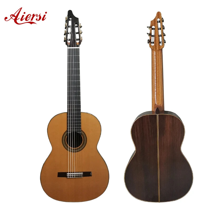 Aiersi Handed Professional All Solid Cedar Top 7-string Nylon String Spanish Classical Guitar for Sale