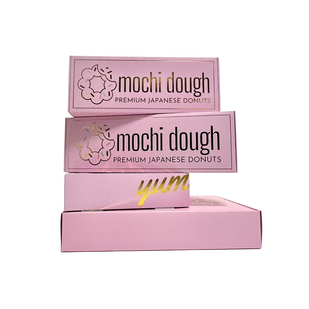 Wholesale Biodegradable Custom Logo Corrugated Cardboard Box Pink Bakery Dessert Cake Donut Cookie Food Delivery Paper Box