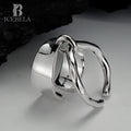 ICEBELA Wholesale Women Glossy Coatings Heavy Metal 925 Sterling Silver Filled Stackable Open Ring for Girl