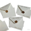 Qatar White Texture Paper Gold Foil Greeting Cards Custom Logo Embossing Thank You Cards  With Envelope