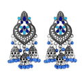 Fashion Long Bohemian Indian Jhumka Jhumki Metal Hollow Retro Dangle Tassel Earrings for Women JADEAR Silver/Gold Plated Water
