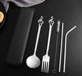 Stainless Steel Music Note Contemporary Flatware Set Eco-Friendly Box Packed Hotels Events Back to School Wedding Spoon Fork