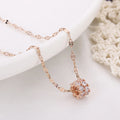 Big Brand Gold Plated Stainless Steel Vintage Tulip Flower Four-leaf Clover Pendant Non-Oxidation Lucky Element Necklace