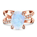 925 Sterling Silver New Blue Moonstone Raw Gemstone Jewelry Natural Moonstone Ring
