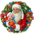 Santa Claus Diamond Painting Christmas Wreath Wall Painting Full Drill Embroidery Cartoon Diamond Painting Kit
