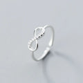 925 Sterling Silver Infinity Shape Ring Adjustable Open Cubic Zirconia Finger Rings Fashion Jewelry for Women