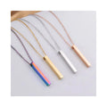 RisingMoon Custom Necklace Fashion Customized Thin Vertical Bar Chain Stainless Steel Pendant Necklace