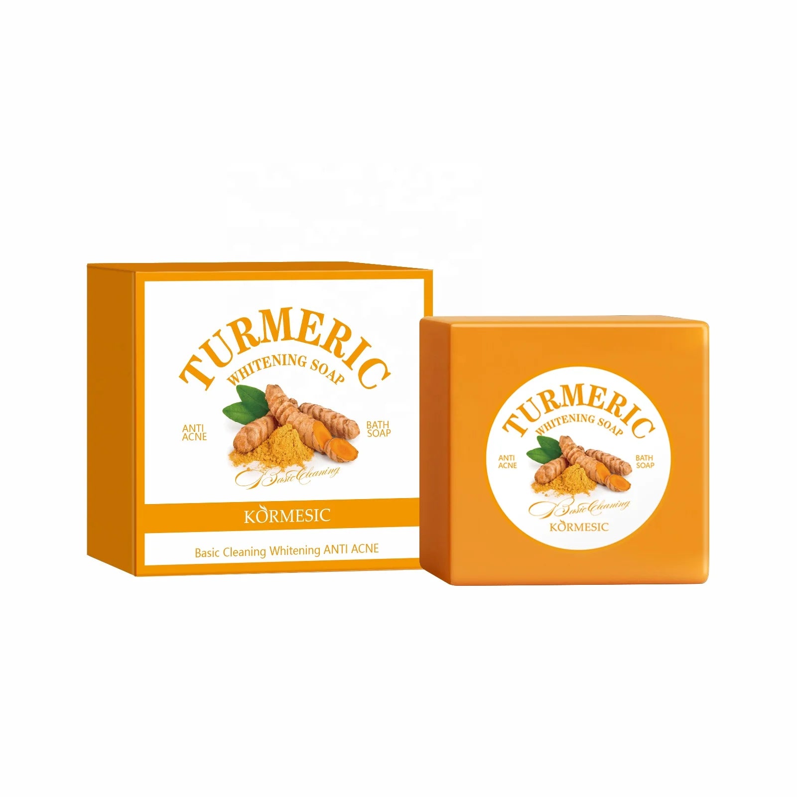 KORMESIC Custom Private Label Wholesale Turmeric Whitening Natural Turmeric bar Soap