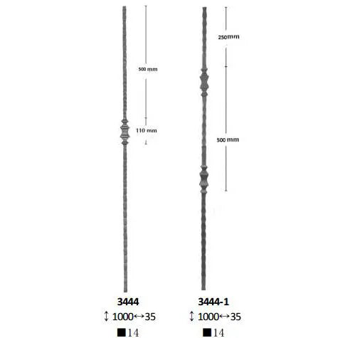 Ornamental Components Forged Iron Staircase Pickets Spindle for Staircase Railing Handrail Balcony Balustrade Gate Fence Parts