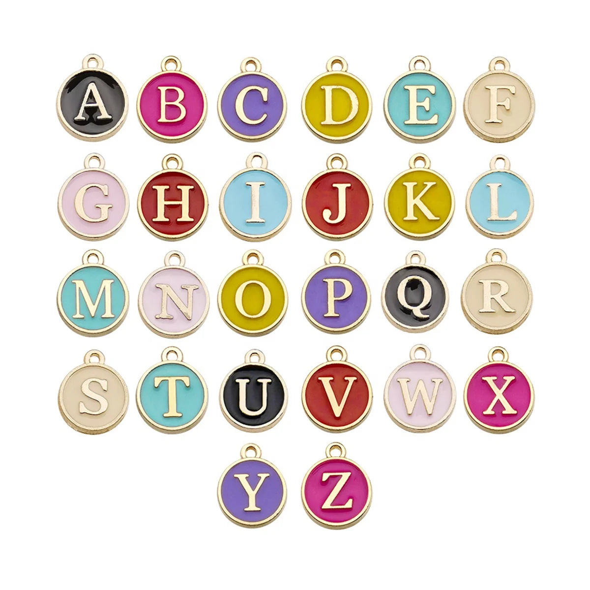 12*14mm A-Z Letter Charms Enamel Charms Alphabet Initial Letter Handmade Pendant for Diy Bracelet Jewelry Making Wholesale