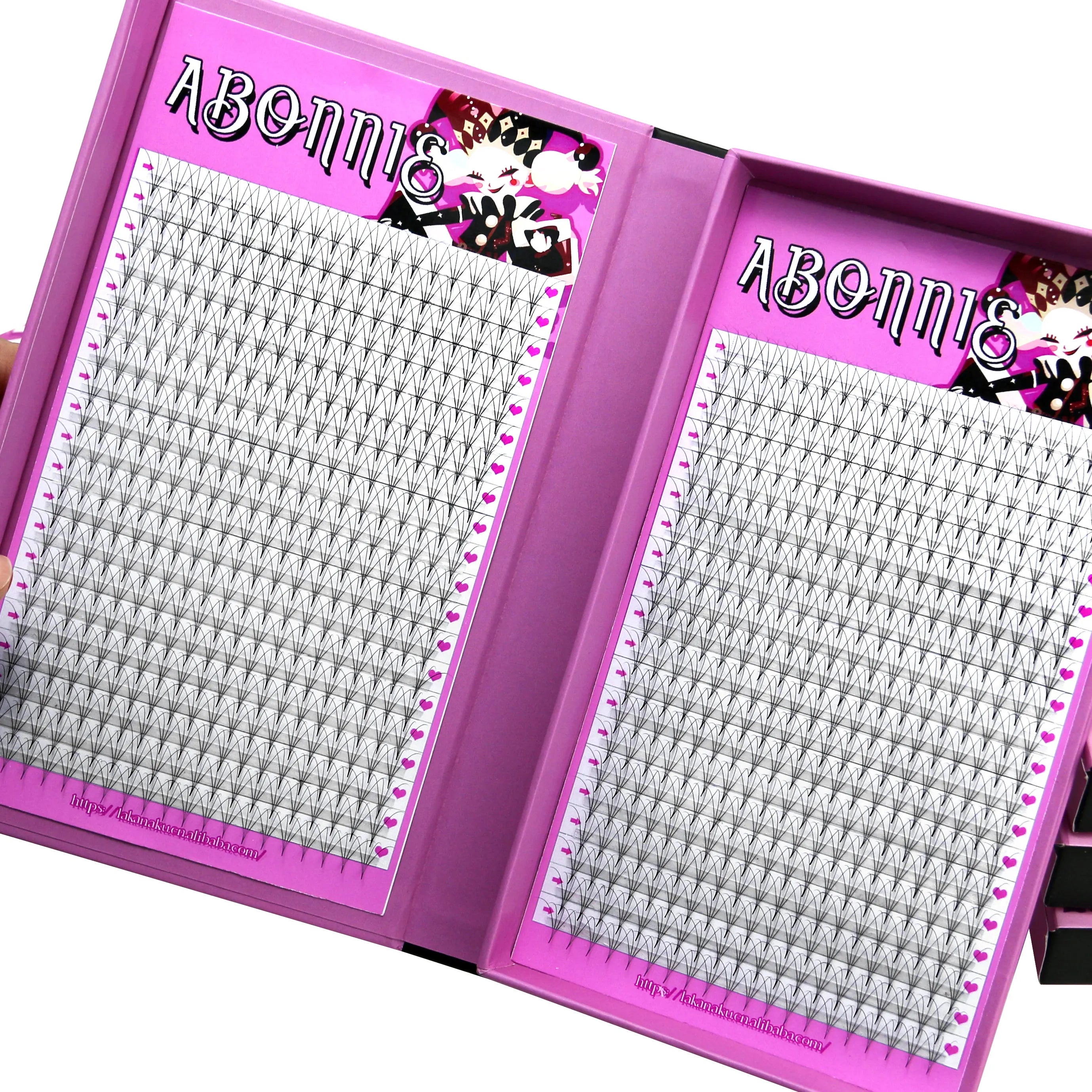 Abonnie Pointy Base Pre-made Eyelash Xl Tray Promade Fans Long Short Stem Pre Made Lash Extensions Supplies Premade Volume Fans