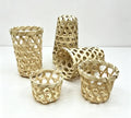Portable  Woven Eco-Friendly Storage Baskets Set with Handle for Coffee Cups & Food Storage