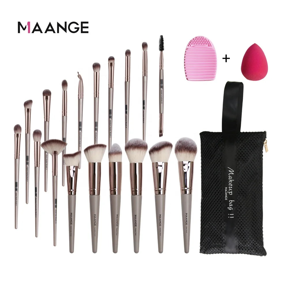 High Quality Eye Shadow Blending Brush 18pcs Plastic Handle Makeup Brush Set With Bag