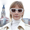 2024 Fashion Trendy Retro Small Frame square Personality Sunglasses Futuristic Y2k Wrap Around Punk Sunglasses (KSG141)