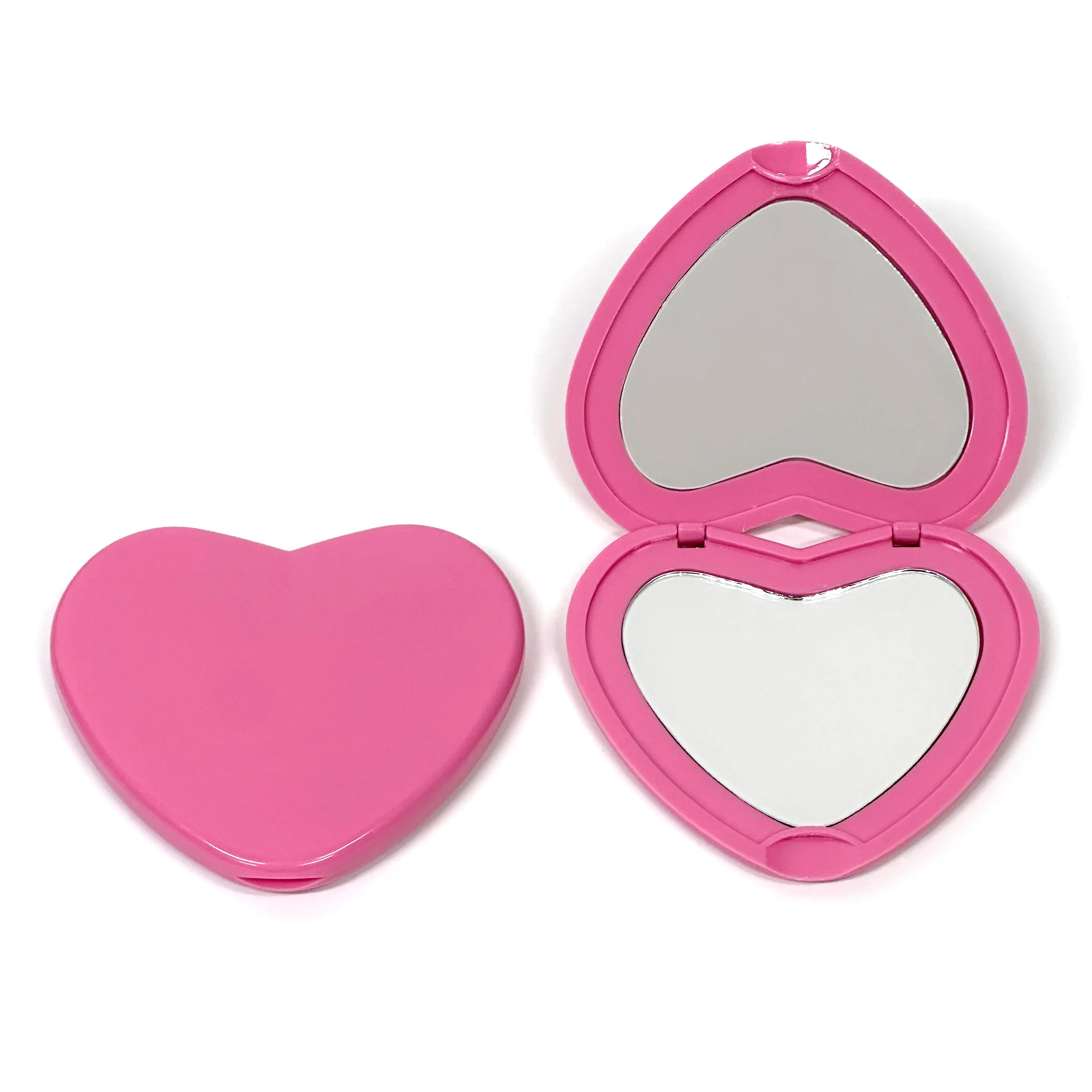 Popular Heart Shape Hand Mirror Custom Logo Heart Two Sided Makeup Mirror Customized Heart Mirror