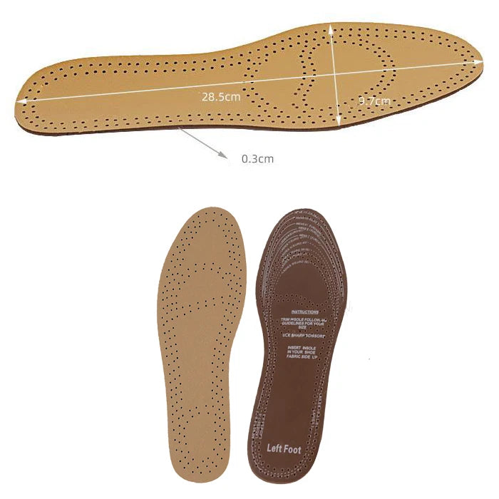 New PU Leather Insoles Anti-odor Latex Cushioning Insole Leather Worldtax Size Cutting Men Inner Soles Women Insole for Shoe