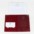 Burgundy Luxury Royal Style Clear Acrylic Handmade Customized Invitation Gold Foil RSVP Cards Folio Wedding Velvet Hardcover