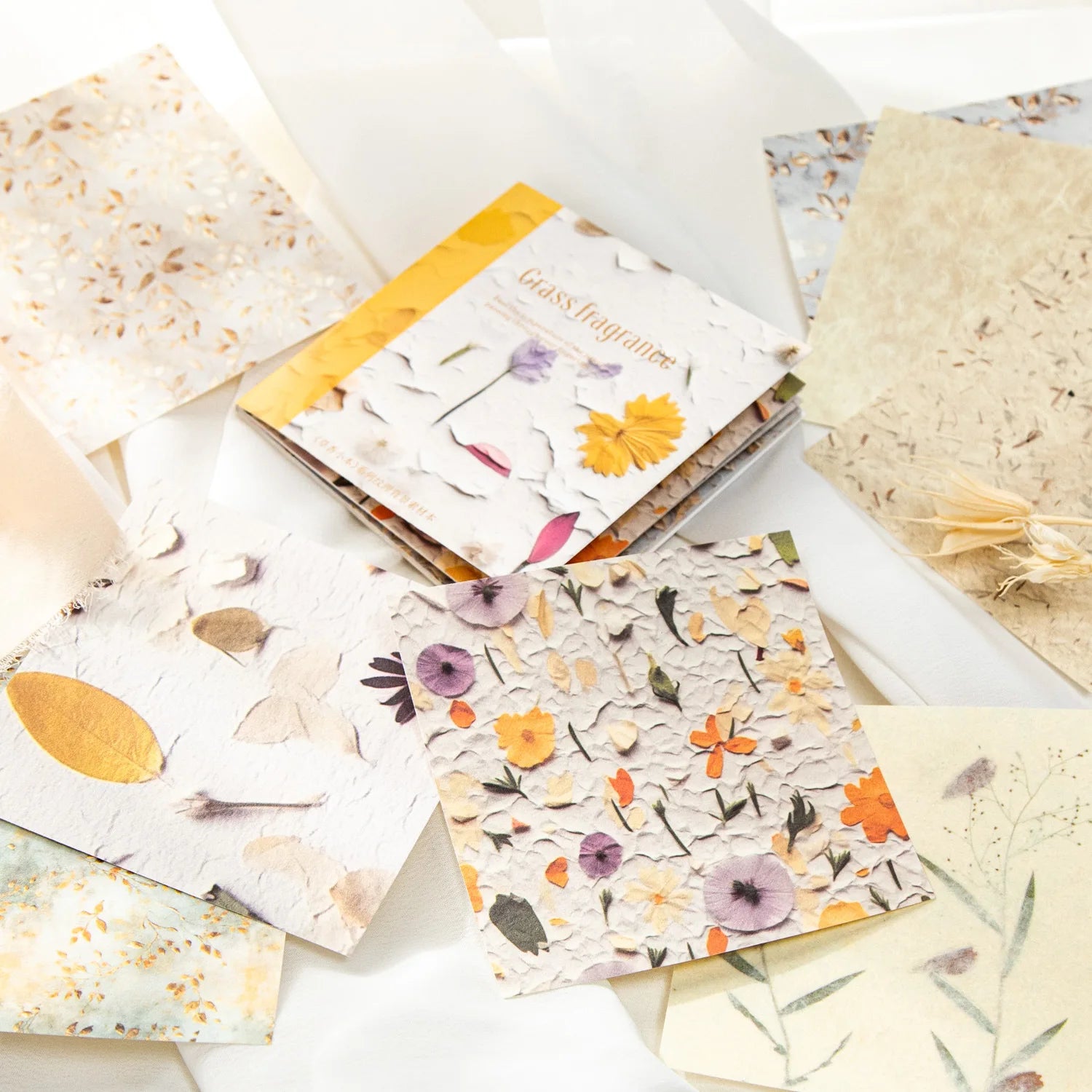 30pcs/pack Sketchbook Grass Scent Series Textured Backgrounds Handbook Backing Material