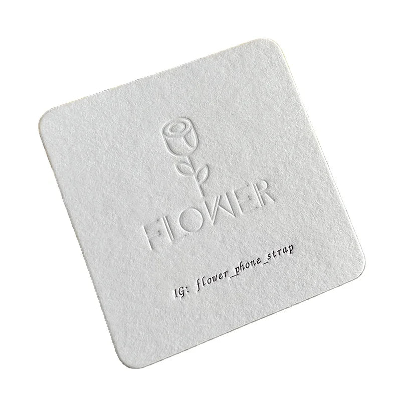 400gsm Cotton Card Paper Handmade Greeting Card Embossed Logo Custom for Wedding