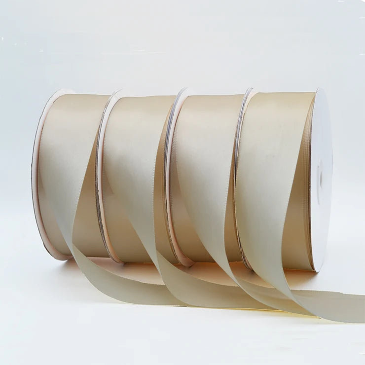 Factory Wholesale Customized 100% Polyester 38mm Eco-Friendly Woven Satin Ribbons Single Face Solid Color Sustainable Rolled
