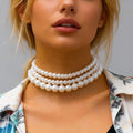 3 Pcs/Set Separable Layered Pearl Beads Choker Necklace for Women Trendy Charms Beaded Chains Collar Fashion Jewelry Accessories