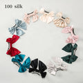 Korean Style Women Hair Accessories Black Shining Organza Bow Hairclips Spring Clip With Hair Tie for Girls