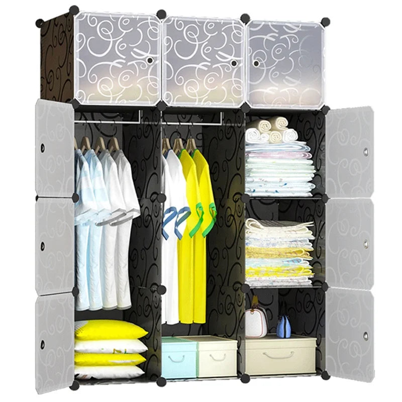 Bedroom Living Room Extendable Modern Simple Plastic PP Wardrobe Cheap Environmentally Friendly Portable