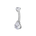 Fashion ASTM F136 Titanium 16G Belly Button Ring Clear CZ Inlay Internal Thread Navel Women Body Piercing Jewelry