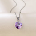 Lateefah Stainless Steel Heart Necklace Crystal Clavicle Chain Necklace Peach Heart CE Women's Heart-shaped Gift