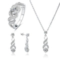 Luxury Women's 925 Sterling Silver Wedding Set Rhodium Plating Shining AAA Cubic Zirconia Parties Gifts POLIVA Zircon GDTC