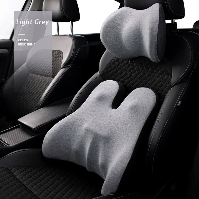 Office Chair Lumbar Back Pain Relief Cushion with Memory Foam Knitted Mesh Fabric Removable Washable Cover Customizable Size