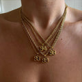 Hot Selling Stainless Steel Necklace Fashion 18k Gold Waterproof Lucky Angel Birth Year Number Charm Stainless Steel Necklace