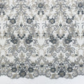 Newest Fabrics Handwork Beaded Tulle Lace With Pearls Grey Embroidery Lace Sequins Fabrics HY1302-7