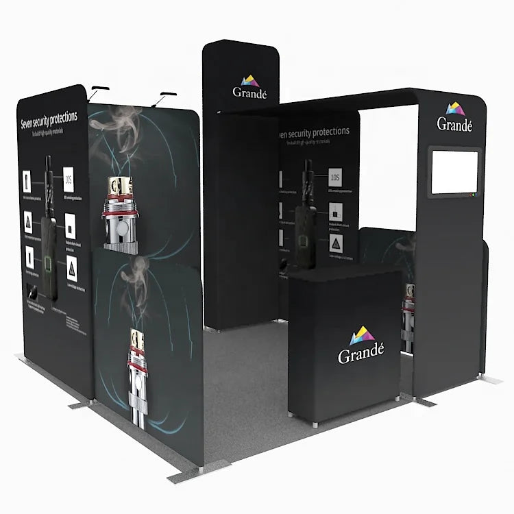 10x10 ft Aluminum Portable Tension Fabric Display Stand New Design Modular Tradeshow 3x3 Expo for Exhibition Trade Show Booths