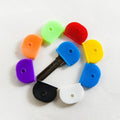 New Fashion Rubber Key Caps Half Round Multicolor Soft Keys Cap Key Covers Topper Keyring 8 Colors