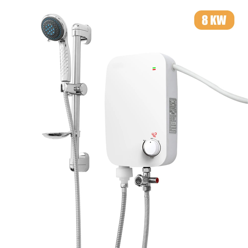 Vertical Wall Mounted Konb Control Hotel Household Hot Water Shower Bathroom Installation Tankless Water Heater