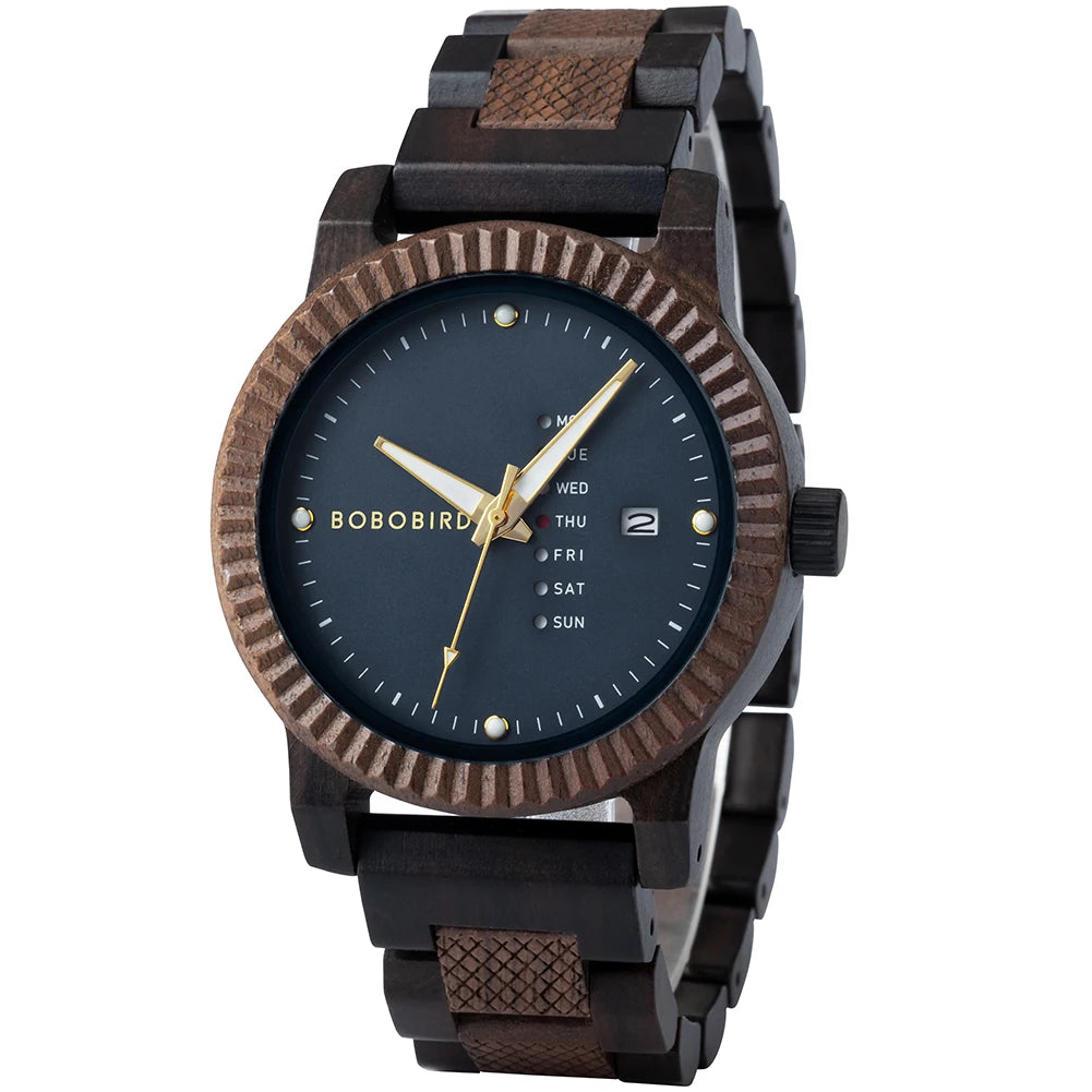 High Grade Custom Logo OEM Brand Dropshipping Low MOQ Quartz Watches 43mm Sport Fashion Charm Pointer Wooden Dial