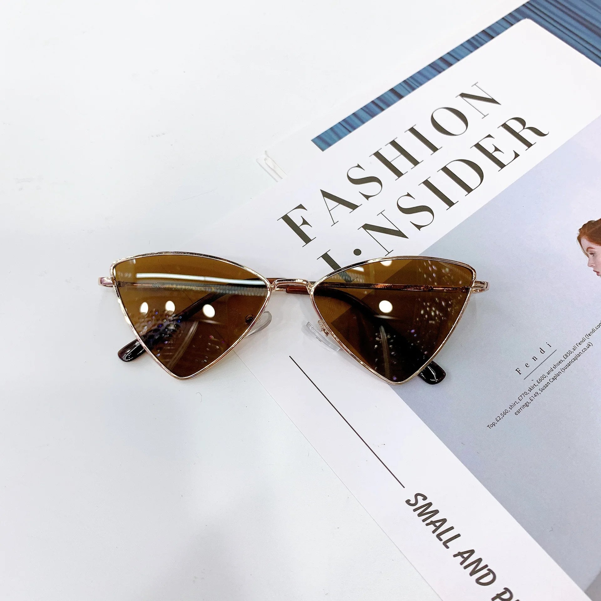 2024 Children Sunglasses Triangle Sunglasses Metal Frame Sunglasses