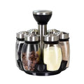 Creative Rotation Glass Bottle Set Kitchen Household Bamboo Seasoning Jar for Salt Spice Storage New Hot for Herb Spice Tools