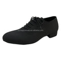 Customized Black Canvas Ballroom Waltz Dance Shoes for Men 2.5CM