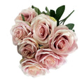 Wholesale 7 Heads Roses Bushes Artificial Flowers Rose bunch for Wedding Decoration