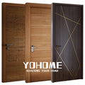 Italian Standard Oak Walnut Doors for Houses Slab Doors for Houses Left Swing Interior Wooden Door Designs for the House