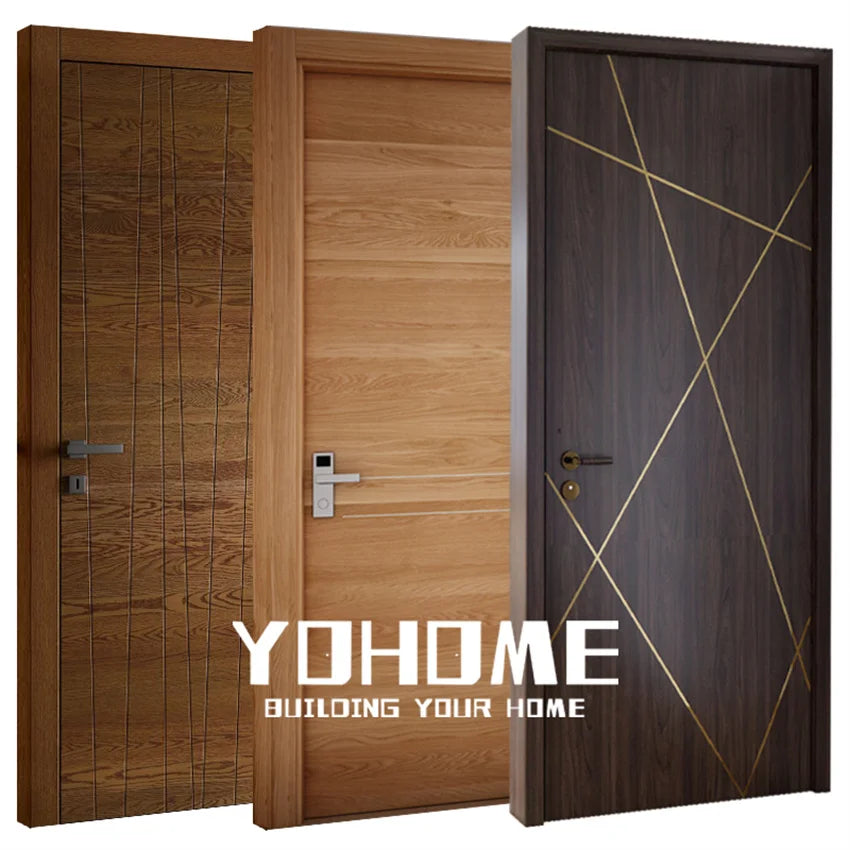 Italian Standard Oak Walnut Doors for Houses Slab Doors for Houses Left Swing Interior Wooden Door Designs for the House