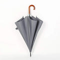 Customized Branded Umbrella Wooden Curved Handle Auto Open Custom Advertising Stick Umbrella With Logo