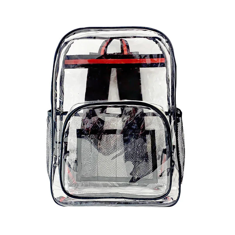 2023 Clear Backpack With Reinforced Straps Waterproof Transparent PVC School Backpack for Work & Sport Event