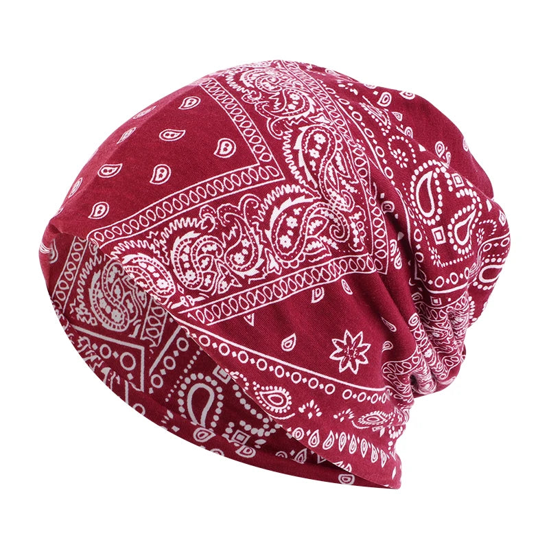 Hip Hop Men Hair Turban Towel Microfiber Hair Wig Cap Paisley Print Slouch Turban Headwraps Men Wig Cap